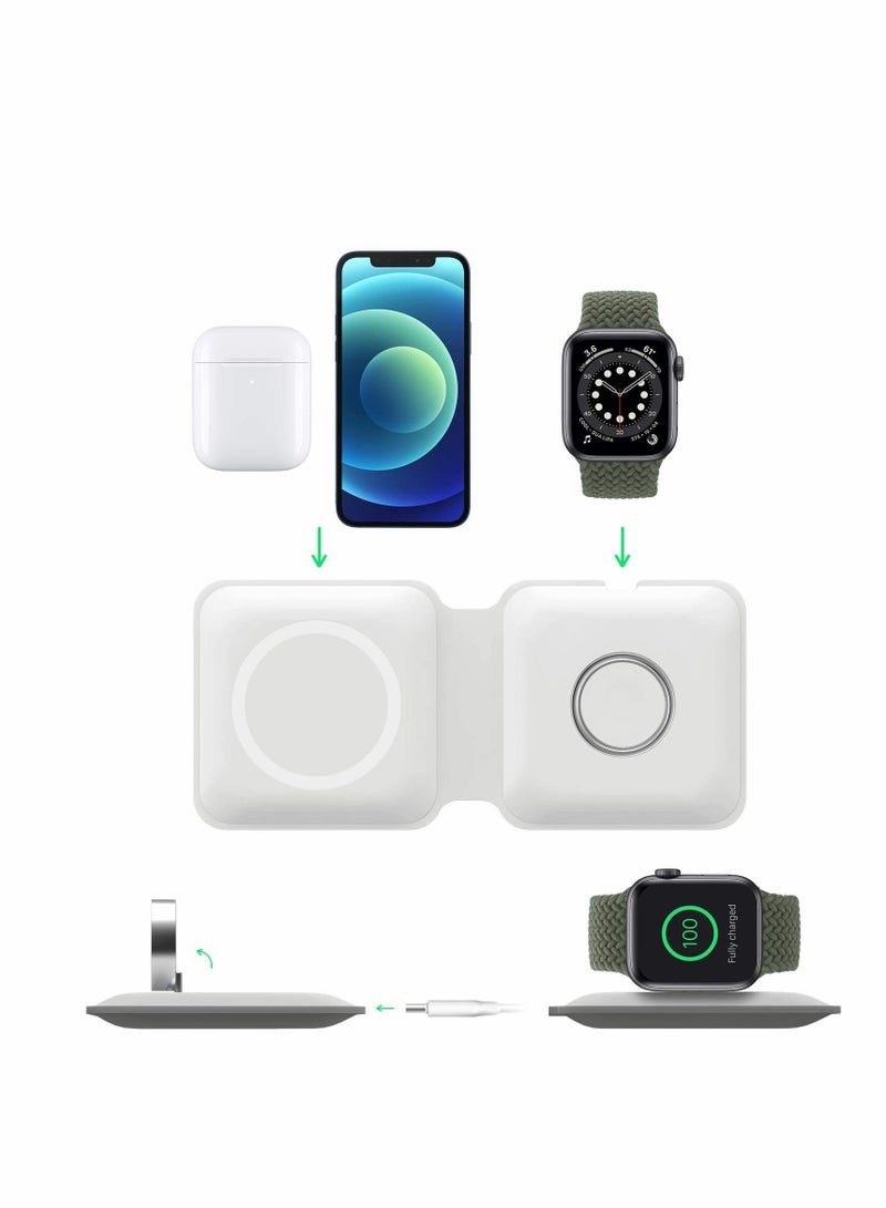 Excefore Wireless Charging Pad, Portable 2 in 1 Foldable Charging Dock Power Station for Watch and Phone - Image 4