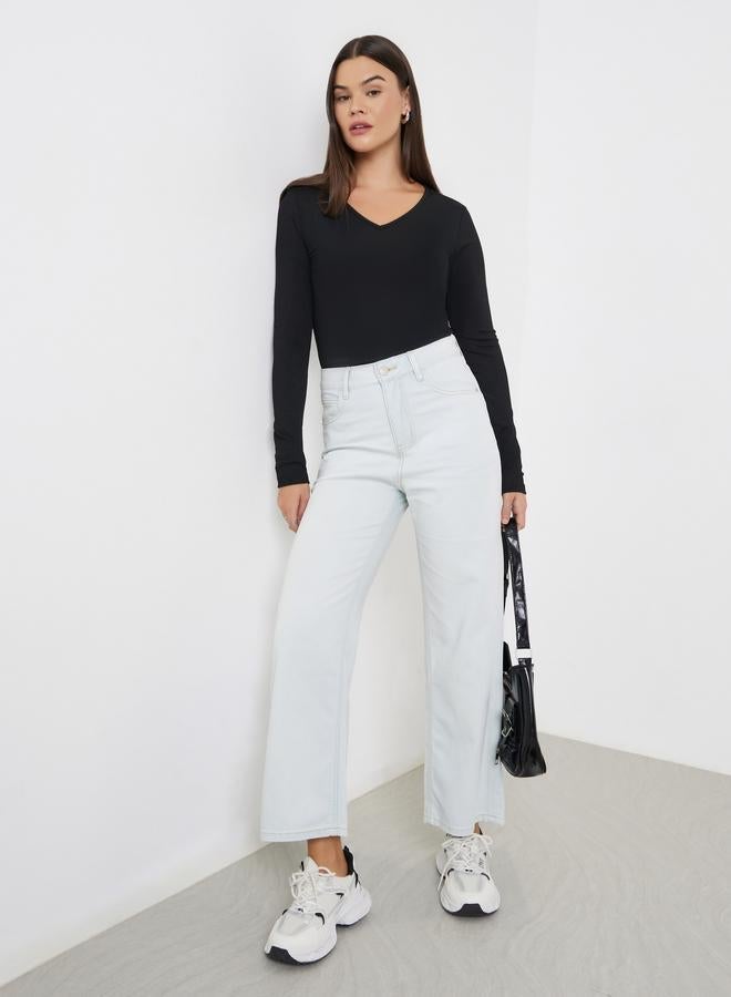 ستايلي بلوزة بنمط لف وأكمام طويلة - Image 2