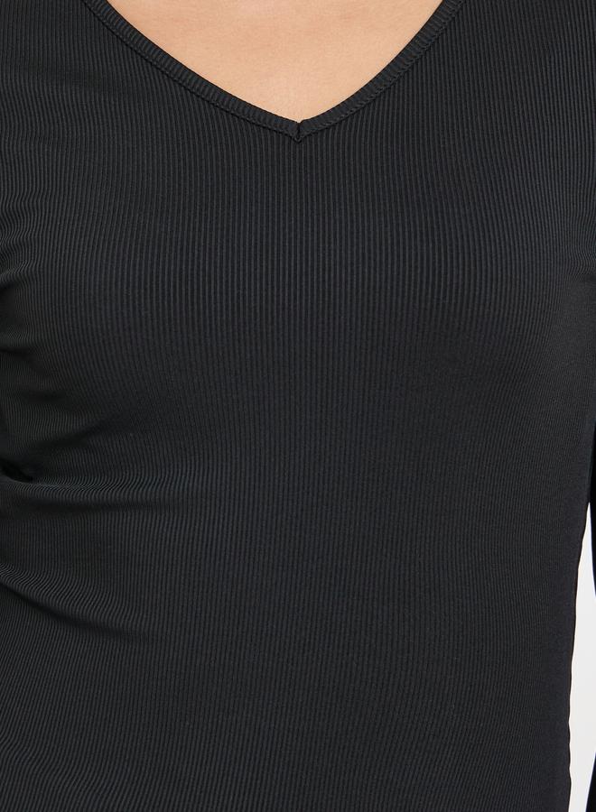 ستايلي بلوزة بنمط لف وأكمام طويلة - Image 4