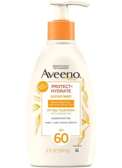 Aveeno Aveeno Protect And Hydrate Moisturizing Body Sunscreen Lotion With Broad Spectrum Spf 60 Prebiotic Oat  - Image 1