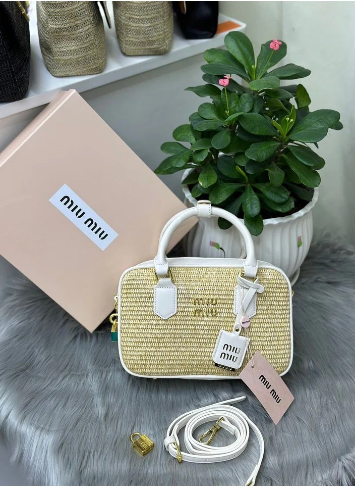 Miu Miu Bowling Pleated Vintage Crossbody Shoulder Bag 