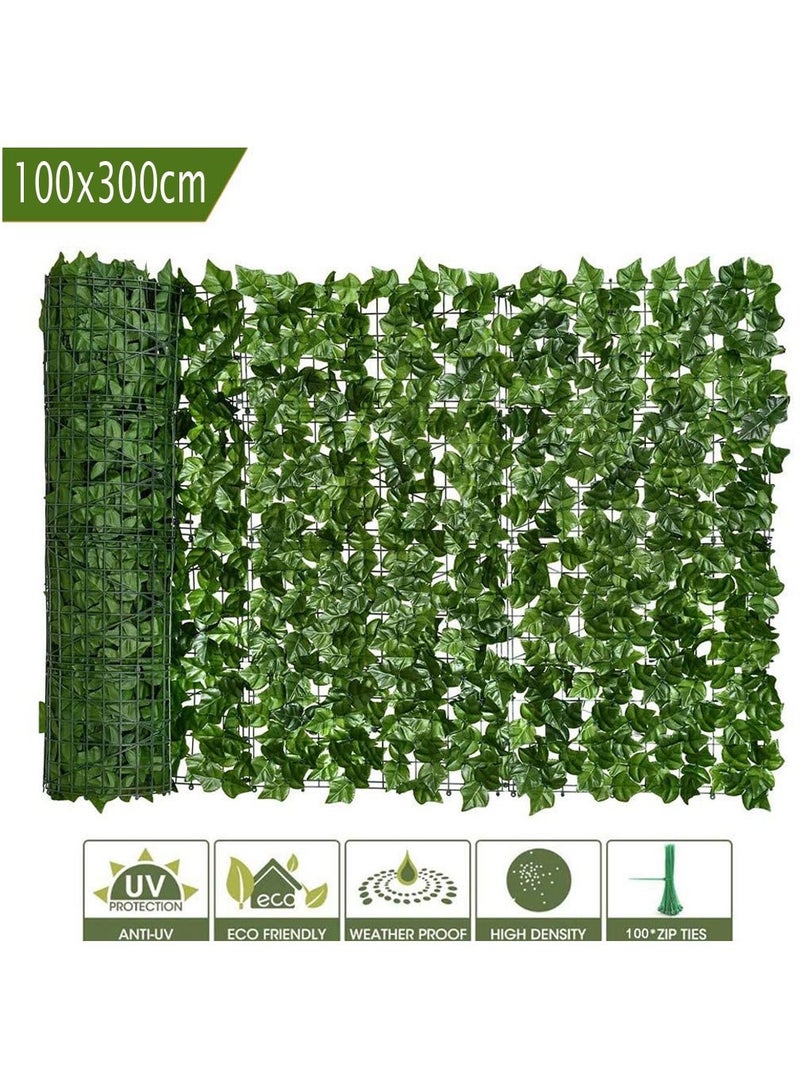Generic FFD Artificial Ivy Leaf Privacy Fence Screen Artificial Privacy Wall Grass Faux Ivy Privacy Fence Wall Fake Foliage Artificial Hedges Fence Leaf Decoration(1x3m)  - Image 4