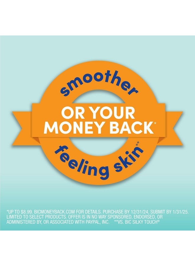 بيك ماكينة حلاقة نسائية سهلة الشطف مضادة للانسداد وقابلة لإعادة التعبئة مع 4 شفرات ومقبض ماكينة حلاقة و3 خراطيش حلاقة قابلة لإعادة التعبئة - Image 2