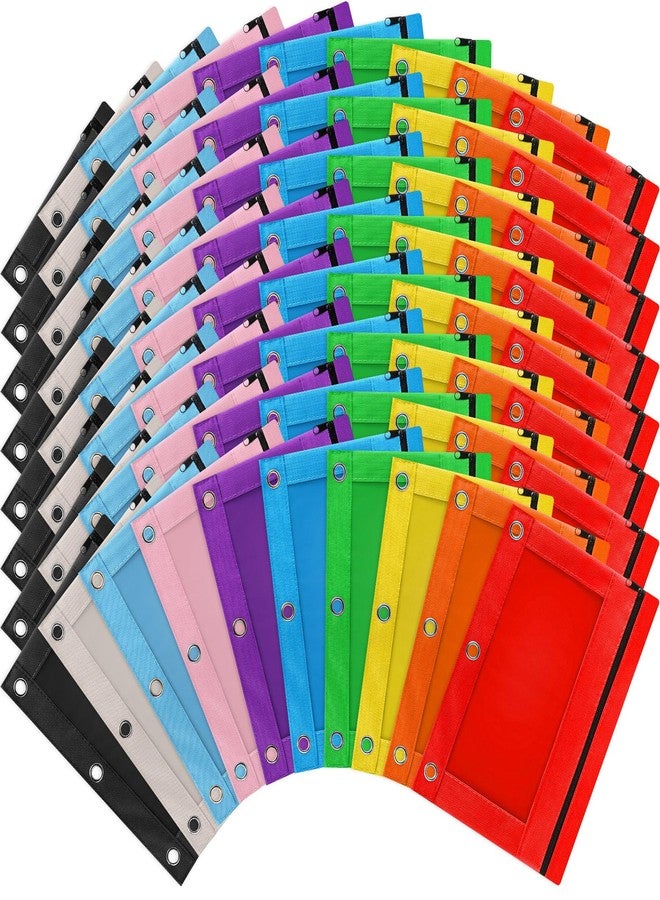Gloween Pencil Pouch for 3 Ring Binder, 80 Pack Zipper Pencil Pouches/Case in Assorted Color, Durable Binder Pencil Pouch/Bag for Office School Supplies (10 Colors) - Image 1