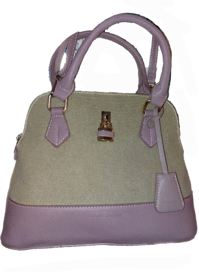 Women cross body handbag canvas with leather - Image 1