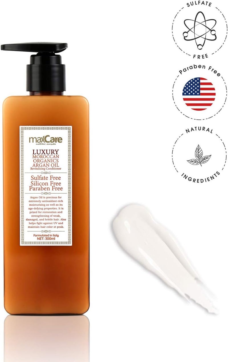 Maxcare Organic Moroccan Argan Oil Hair Conditioner Sulfate Free Best Deep Moisturizing Conditioner for Dry Hair,Repair Damaged Hair,Safe for Color-Treated Hair,Men and Women - Image 4