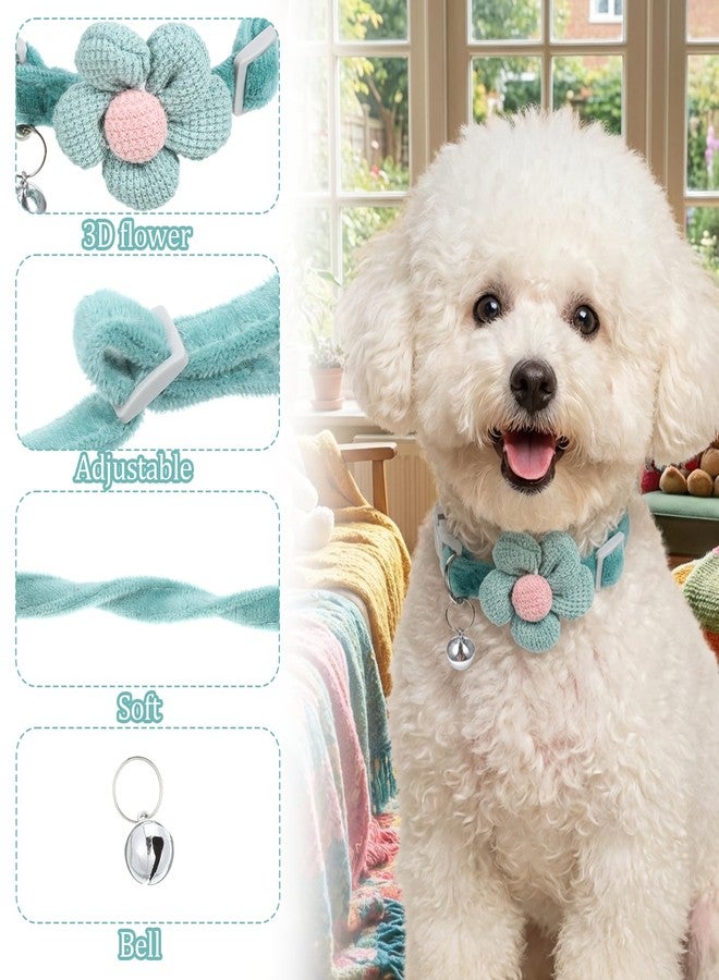 Zyghjort 4 Pcs Dog Collar with Flower, Puppy Collar for Girl Dog Cute Dogs Collars with Bell Adjustable Length Girl Dogs Collars with Flower Pendant for FemaleDogs - Image 3