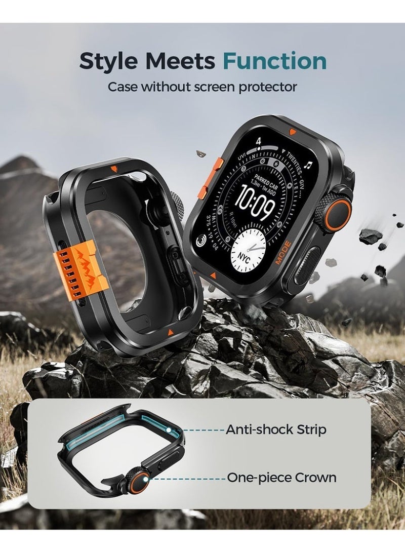 غلاف واقي معدني بتصميم مزدوج، مناسب لسلسلة Apple Watch 10/11 مقاس 46 ملم + واقي شاشة - Image 5