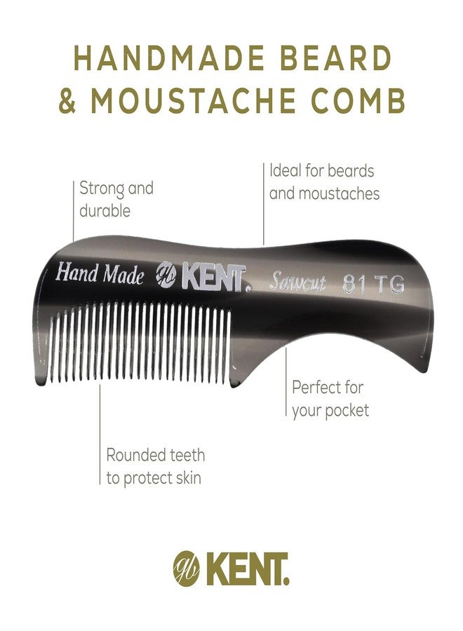 Kent A 81T Graphite X-Small Gentleman's Beard and Mustache Pocket Comb, Fine Toothed Pocket Size for Facial Hair Grooming and Styling. Saw-cut of Cellulose Acetate, Hand Polished. Hand-Made in England - Image 4