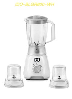 IDO IDO Blender+ 2 Grinder 600 W With Pulse Function, White – BLGR600-WH 