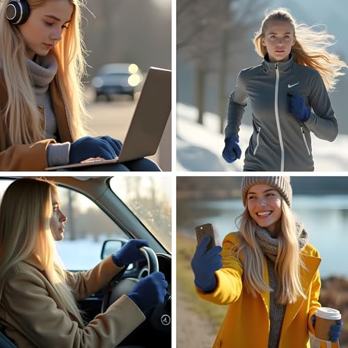 OZERO Womens Gloves Winter,Warm Thermal Polar Fleece Touchscreen Gloves Women In Cold Weather Driving Running Texting - Image 4