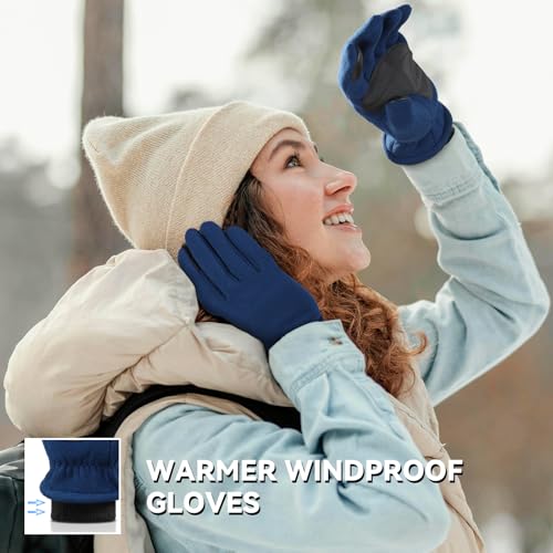 OZERO Womens Gloves Winter,Warm Thermal Polar Fleece Touchscreen Gloves Women In Cold Weather Driving Running Texting - Image 5