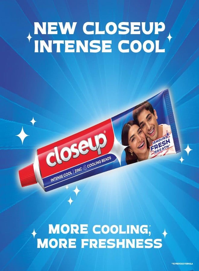 Close Up Closeup Intense Cool Blue Gel Toothpaste with Cooling Beads | Intense Cooling | 18 Hours of Fresh Breath, 300g (150g x 2) - Image 3