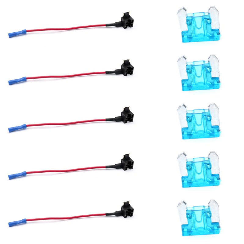 10Pcs 12V Car Add-a-circuit Low Profile Mini Fuse Tap Adapter Mini Fuse Holder with 5Pcs 15A Fuses - Image 1