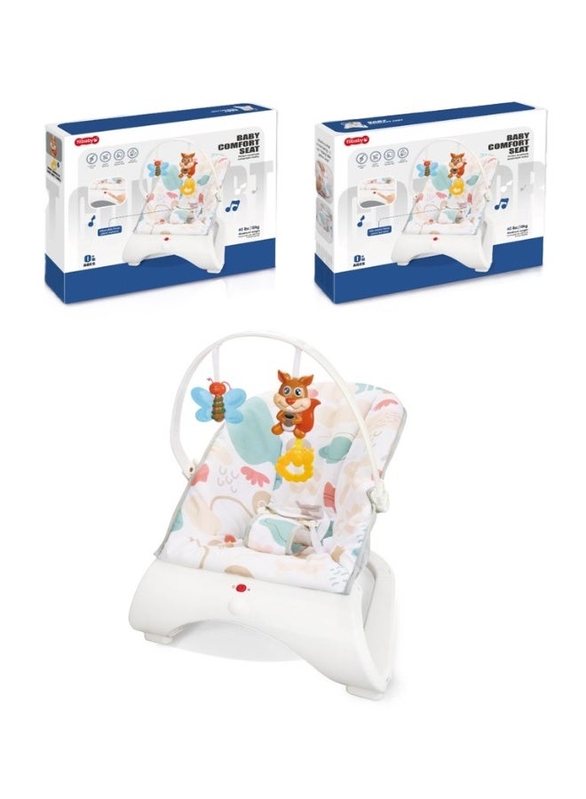 Tiibaby كرسي هزاز للأطفال Tiibaby 68180 مع مقعد بحركة لطيفة، شريط ألعاب، حزام أمان ثلاثي النقاط - Image 2