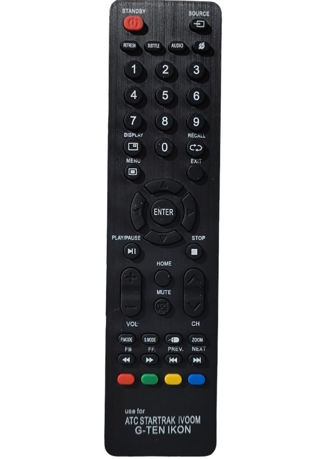 جهاز تحكم عن بعد عالمي بالأشعة تحت الحمراء للتلفزيون باللون الأسود لأجهزة تلفزيون ATC الذكية - Image 1