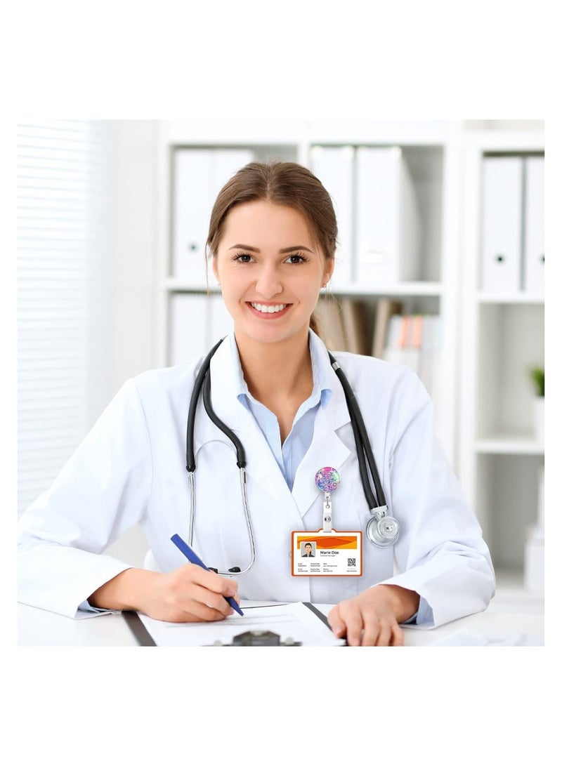 SOLARAE حاملات شارة قابلة للسحب 3-pack للممرضات وموظفي المكاتب - حاملات شارة تعريفية قابلة للتثبيت للأطباء والمهنيين في الرعاية الصحية - Image 2