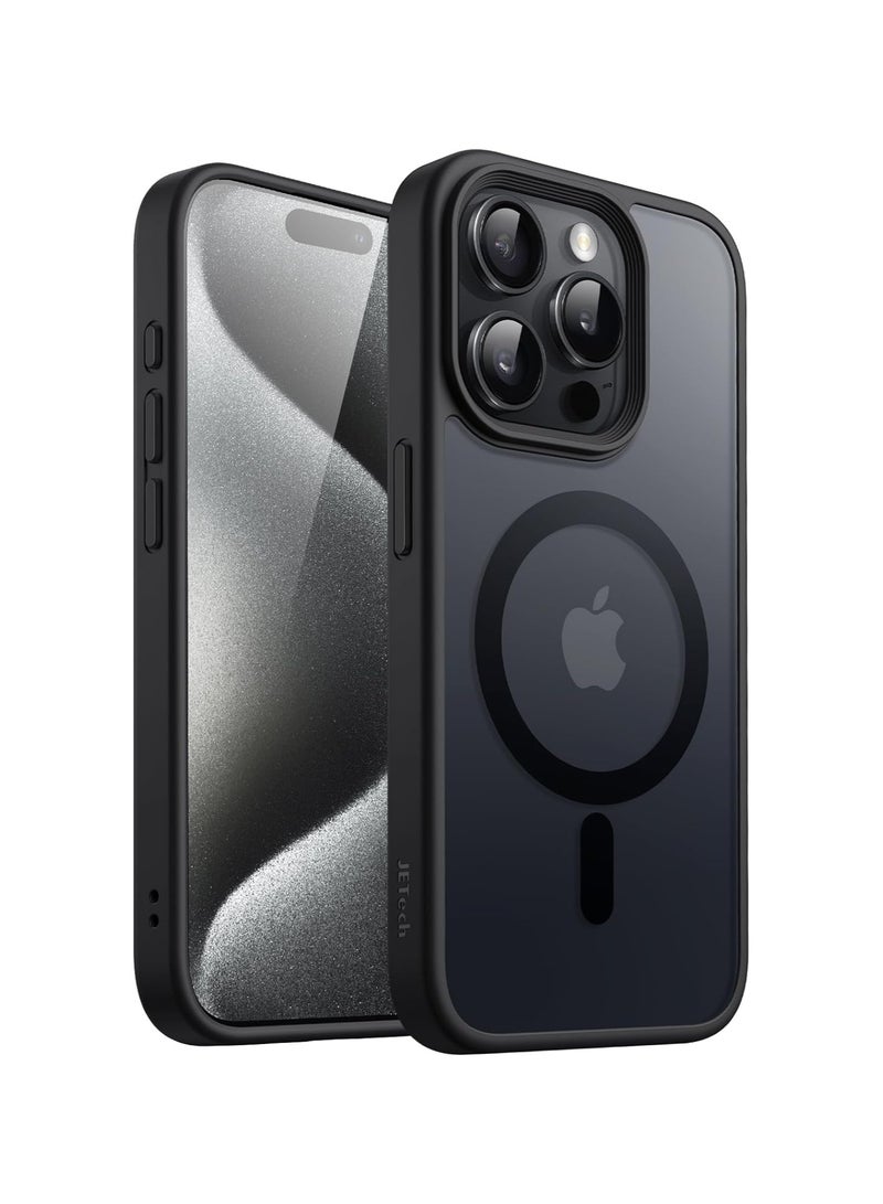 Jetech Magnetic Case for iPhone 15 Pro Max 6.7-Inch Compatible with MagSafe NOT FOR iPhone 15 Pro 6.1-Inch Translucent Matte Back Slim Shockproof Phone Cover Black - Image 1