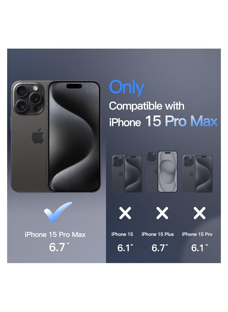 Jetech Magnetic Case for iPhone 15 Pro Max 6.7-Inch Compatible with MagSafe NOT FOR iPhone 15 Pro 6.1-Inch Translucent Matte Back Slim Shockproof Phone Cover Black - Image 2