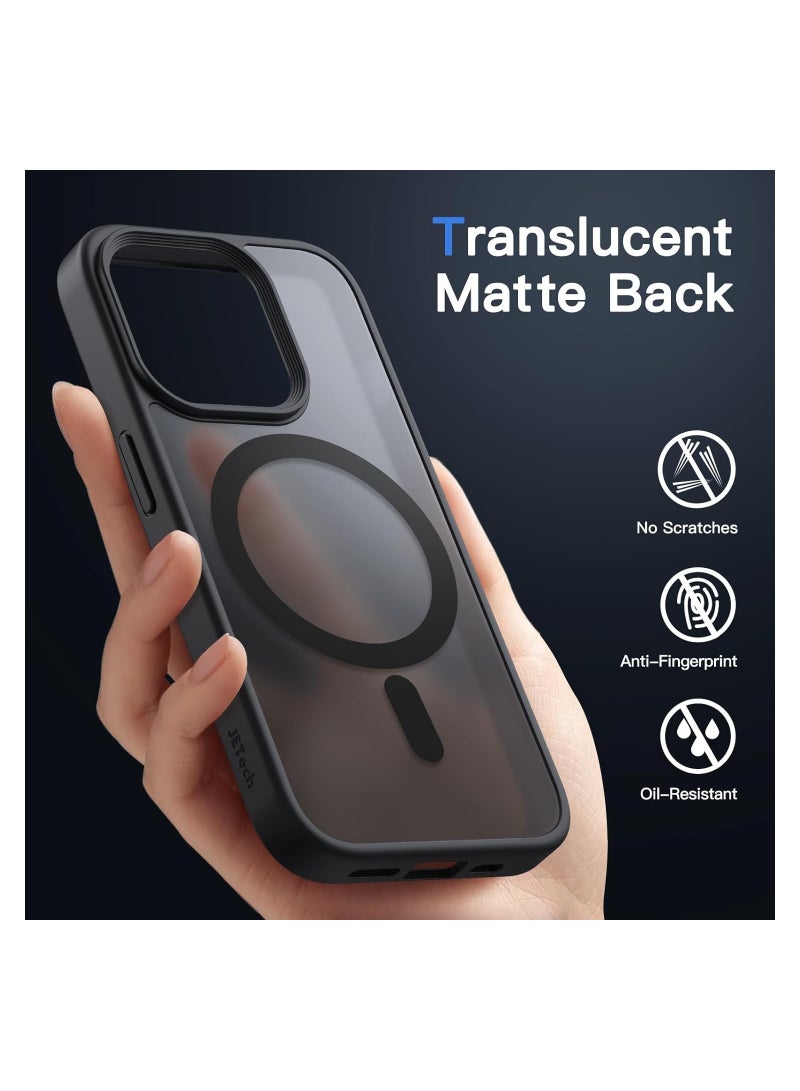 Jetech Magnetic Case for iPhone 15 Pro Max 6.7-Inch Compatible with MagSafe NOT FOR iPhone 15 Pro 6.1-Inch Translucent Matte Back Slim Shockproof Phone Cover Black - Image 4