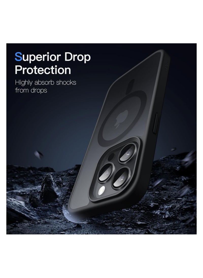 Jetech Magnetic Case for iPhone 15 Pro Max 6.7-Inch Compatible with MagSafe NOT FOR iPhone 15 Pro 6.1-Inch Translucent Matte Back Slim Shockproof Phone Cover Black - Image 5