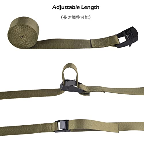 TRIWONDER Cinch Tie Down Strap Lashing Straps Heavy Duty Nylon Straps with Cam Buckles for Cargo, Trucks, Boat, Motorcycle,SUP, Kayak, Canoe, Trailer (1.5m, Green - 4 Pack) - Image 4