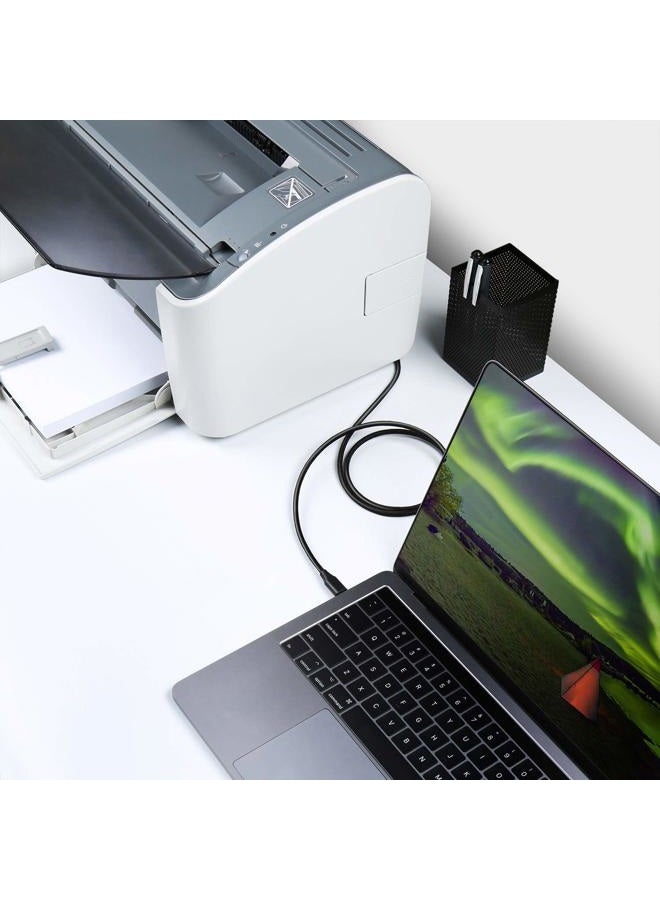 Fasgear USB C to USB B 3.0 Cable 3ft: USB 3.0 Type C to Type B Printer Cable Nylon Braided Compatible with Docking Station External Hard Drivers Scanner (Black) - Image 5