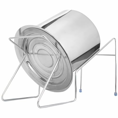 JD FRESH 5 Liter Stainless Steel Rice Pot Drainer Stand/Tabletop Cooked Rice Filter Vessel/Anti-Rust and Heavy Duty Sink Strainer/Hands-Free Kitchen Strainer for Rice/Noodles/Beans/Vegetables (2 PC) - Image 1
