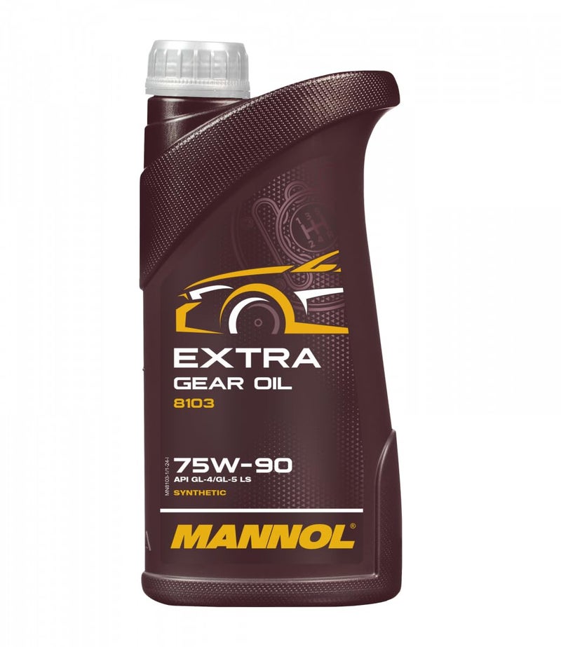 MANNOL Extra 8103 Synthetic Gear Oil 75W-90 - High Performance Transmission Fluid for Manual Gearbox and Differentials, 1L - Image 1