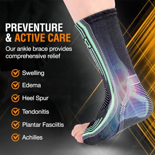 Doc Miller Ankle Compression Sleeve – Plantar Fasciitis Support, Toeless Neuropathy Socks, 20-30 mmHg, Achilles Tendonitis Relief Brace, Elastic Support for Swollen Ankles, Men & Women, 1 Pair - Image 5