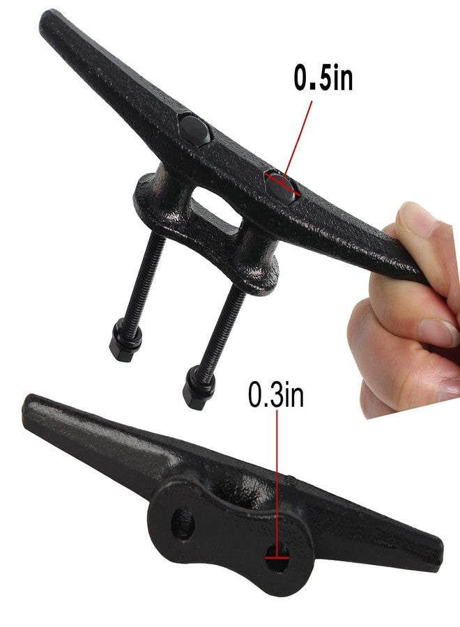 VEITHI 6 inch Electrophoretic Coated Black Dock Cleats Boat Cleats, Boat Dock Cleats Rope Cleat with Hardware Ideal for Decks, Piers for Tying up Boats,Marine Decor,Boat Ties,Cleats for Boat(4 Pack) - Image 4