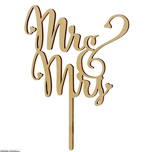KOOTIPS Mr and Mrs Cake Toppers, KOOTIPS Wooden Wedding Cake Topper Party Cake Decoration (Mr and mrs cake topper A) - Image 3