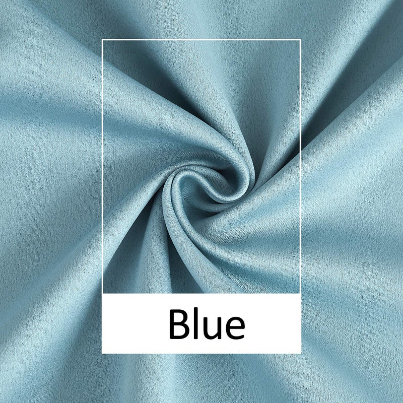 Treatmentex 100% Blackout Curtain Blue Sliding Door Curtains Pom Pom Glass Door Curtains for Living Room Energy Efficient Thermal Patio Door Curtains Drapes Extra Wide Grommet Curtains 1pc 100x84 Light Blue - Image 5
