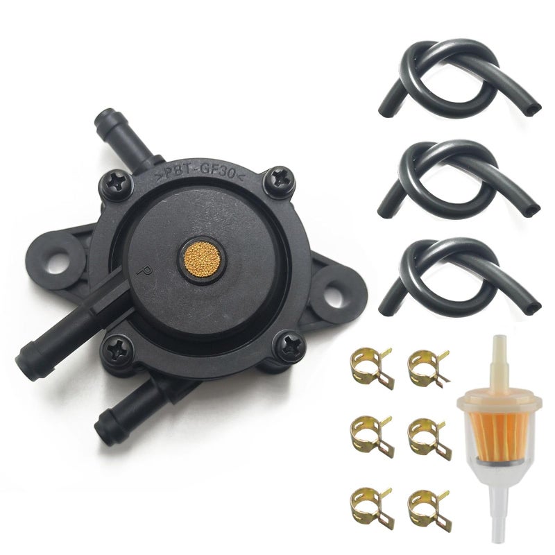 VRWEARE Fuel Pump with Filter and Oil Hose Compatible with Kohler 17HP25HP Briggs and Stratton John Deere Kawasaki Yamaha Golf Cart Lawn Mower Cub Cadet mikuni Fuel Pump 808492 808656