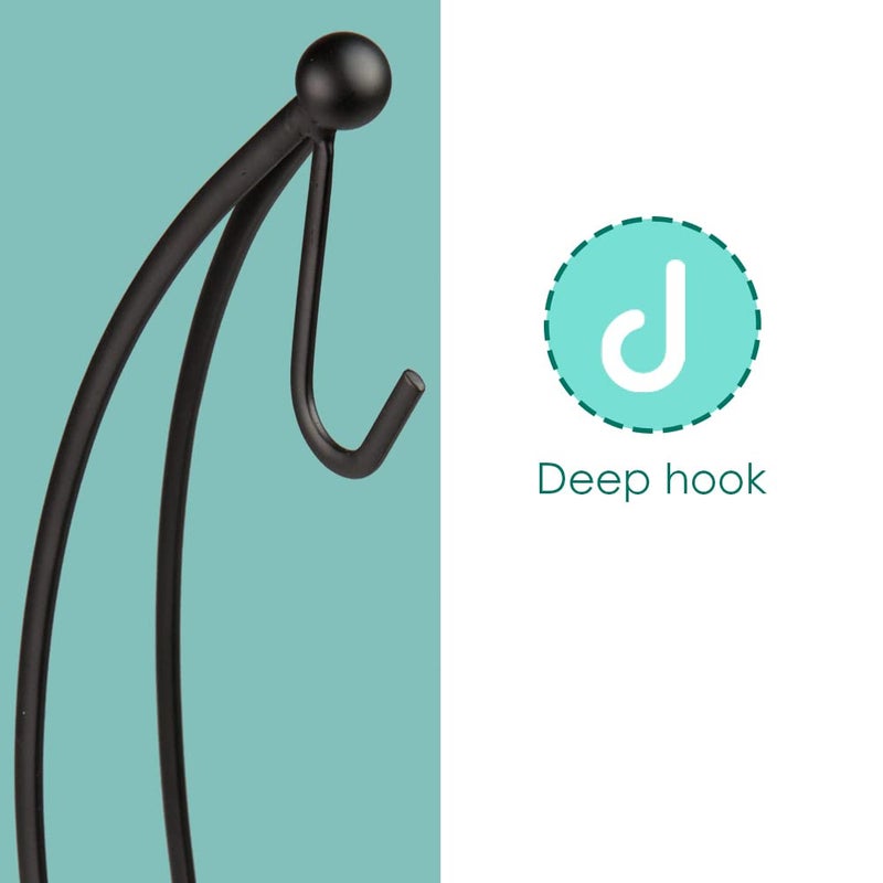 Home Basics Steel Banana Tree Holder Stand, Rust Resistant, Prevents Bruising, Circular Base, Black Satin Finish - Image 3