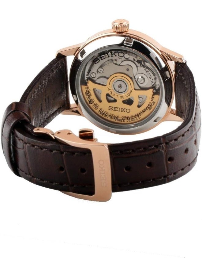 Seiko Seiko Womens Analogue Automatic Watch with Leather Strap SRP852J1, Brown, One Size, Strap  - Image 3