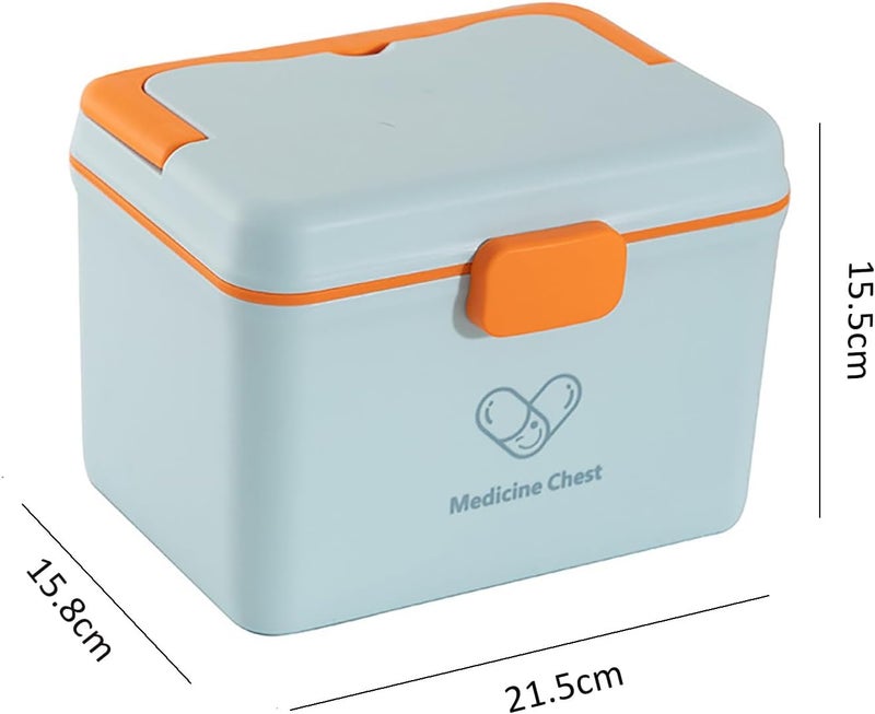 HEBEZON HEBEZON First Aid Box BPA Free Emergency Medicine Box Medical Multi Purpose Utility Storage with HandleFamily Kit Double Layers Organiser  - Image 4