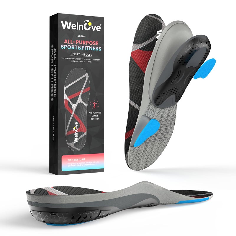 Welnove All Purpose Sports InsolesJump Higer Run Faster Stabilize Better Athletic Insoles for RunningShock Absorption Energy Return Performance InsolesLMens 8595 Womens 105115 - Image 2