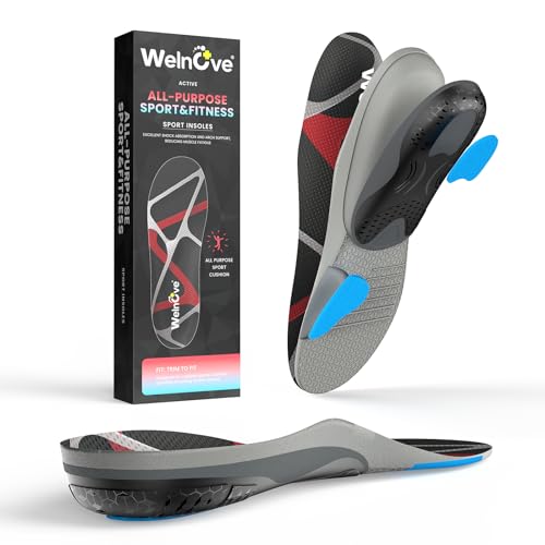 Welnove All Purpose Sports InsolesJump Higer Run Faster Stabilize Better Athletic Insoles for RunningShock Absorption Energy Return Performance InsolesLMens 8595 Womens 105115 - Image 1