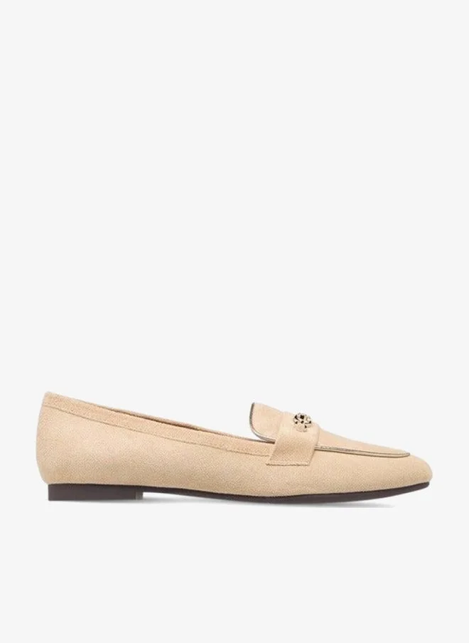 Celeste BEIGE Women's Metal Accent Slip-On Loafers for Women | Best Price UAE