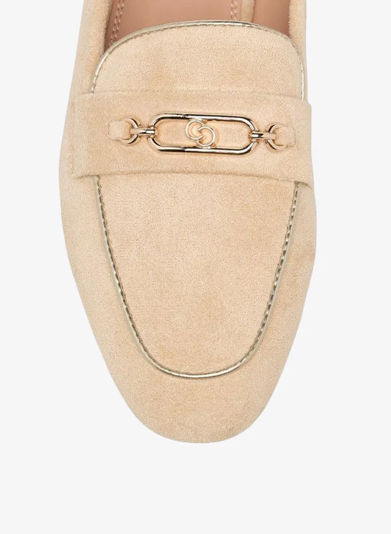 Celeste BEIGE Women's Metal Accent Slip-On Loafers for Women | Best Price UAE
