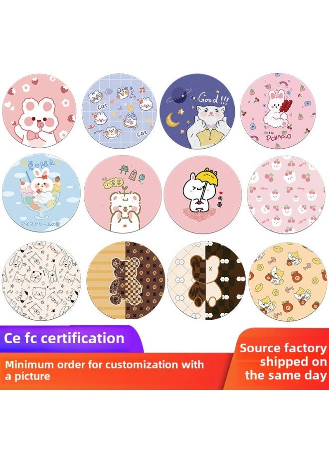 Sample Production Custom Mouse Pad Large Oversized Rubber Flat Mat Coaster Cartoon Anime Peripheral Lock Edge-Pattern:Round 220 * 3MM Without Locking Edge