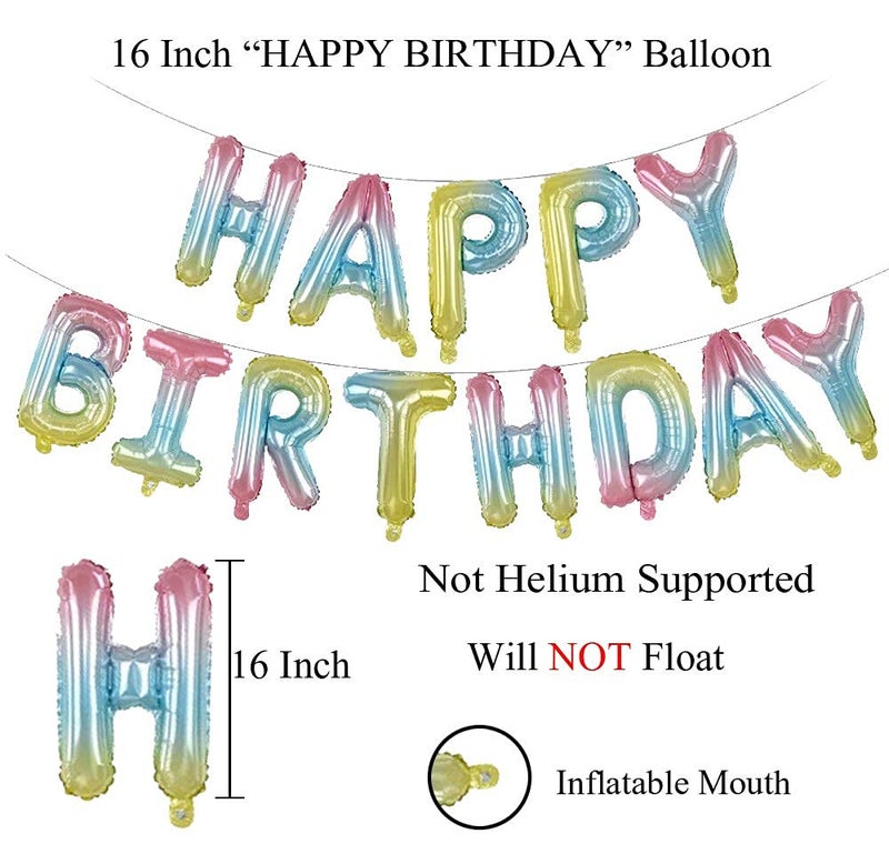 AMFIN® (16 Inch) Happy Birthday Letter Foil Balloon Birthday Party Supplies, Happy Birthday Balloons for Party Decoration - Multi Shaded - Image 3