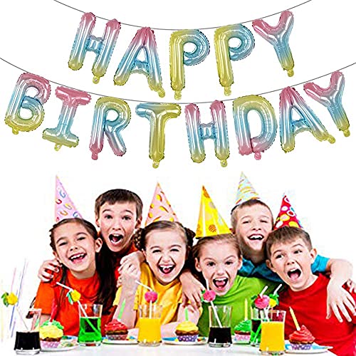 AMFIN® (16 Inch) Happy Birthday Letter Foil Balloon Birthday Party Supplies, Happy Birthday Balloons for Party Decoration - Multi Shaded - Image 2
