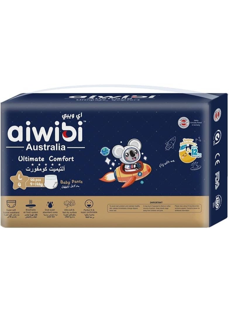 aiwibi Night Plus Baby Diaper Pants Pack of 4-Hypoallergenic & Dermatest Certified (Large 44) - Image 2
