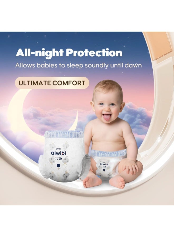aiwibi Night Plus Baby Diaper Pants Pack of 4-Hypoallergenic & Dermatest Certified (Large 44) - Image 3