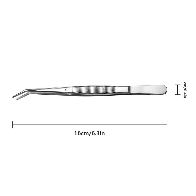 Rolybag Stainless Steel Tweezers, with Curved Serrated Tip Multipurpose Sewing Machine Tweezers Forceps for Craft Repairing (2 Pcs set) - Image 4