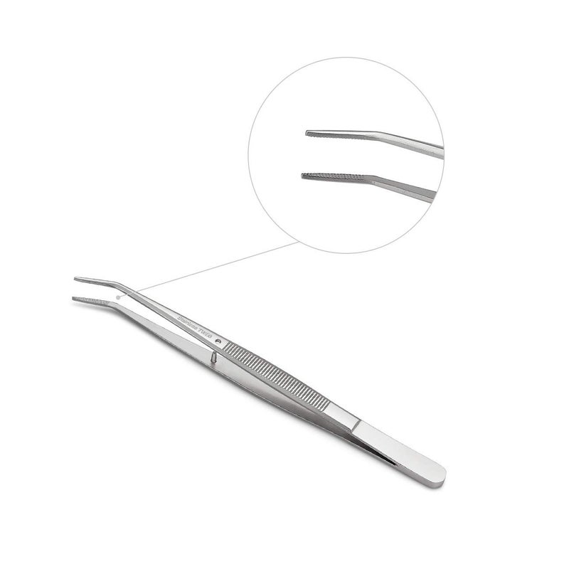 Rolybag Stainless Steel Tweezers, with Curved Serrated Tip Multipurpose Sewing Machine Tweezers Forceps for Craft Repairing (2 Pcs set) - Image 5
