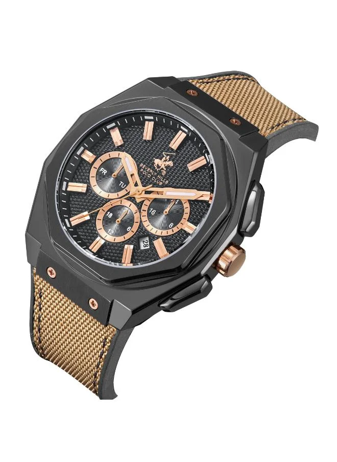 BEVERLY HILLS POLO CLUB BEVERLY HILLS POLO CLUB BP3719X.055 Men's Multi Function Display Watch & Silicone Strap BLACK