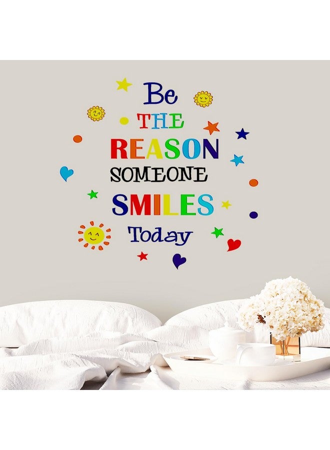 Lchen Be The Reason Someone Smiles Today Inspirational Wall Stickers Colorful Positive Motivational Removable Adhesive Wall Decals for Classroom Kids Nursery Bedroom Home Decor (Someone Smile) - Image 2